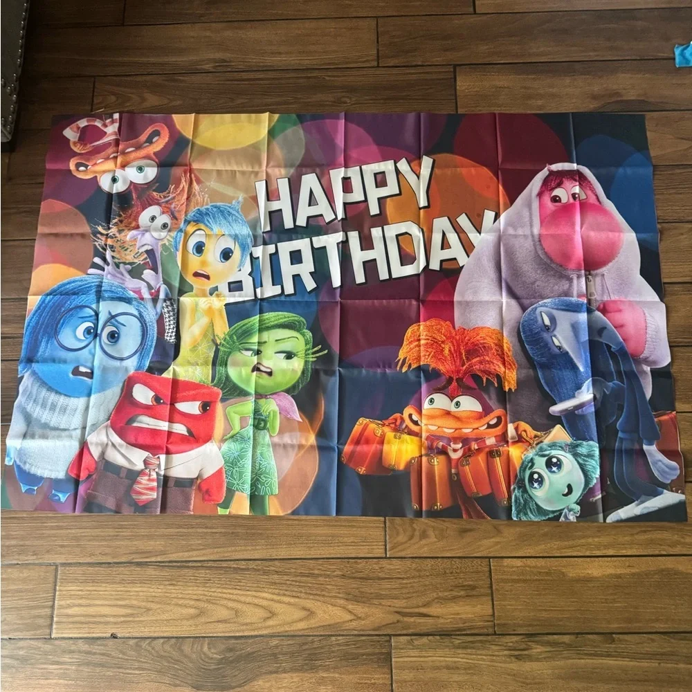 Inside Out Happy Birthday Party Backdrop